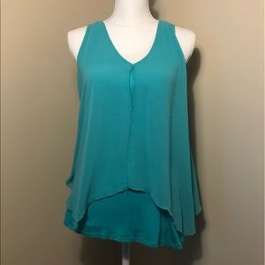 Green Blouse with Flowing Layers